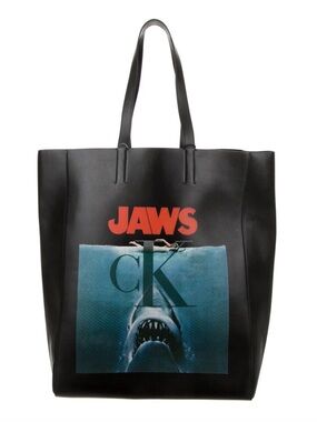 RARE Calvin Klein 205W39NYC  Black Leather Tote JAWS NWT Raf Simons (PM100218)
